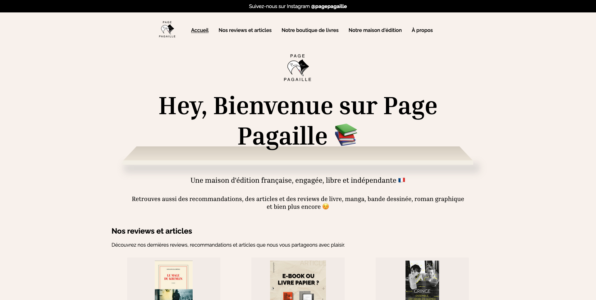 Capture d'écran du site web Page Pagaille
